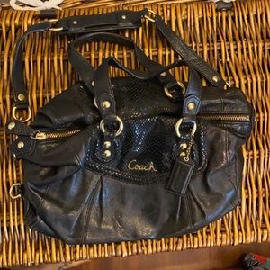Black leather Coach purse